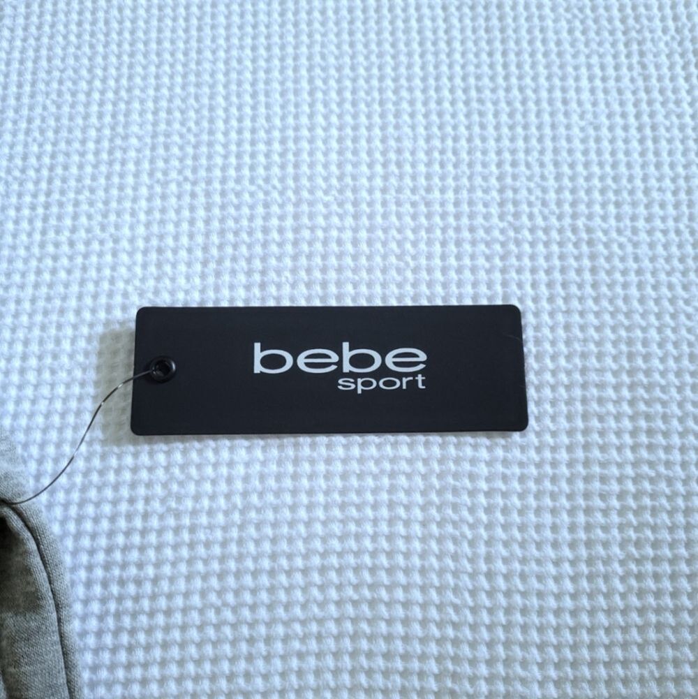 bebe Sport⛹️ Heather Gray Rhinestud Logo Hoodie - NWT - Picture 7 of 16